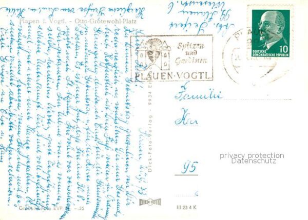 Plauen Vogtland Otto Grotewohl Platz Rathausturm – Bild 2