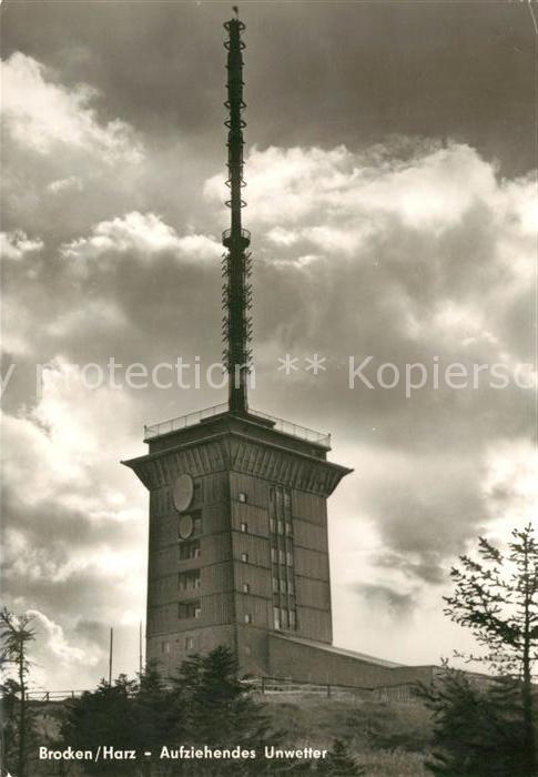 Brocken Harz Sender Aufziehendes Unwetter