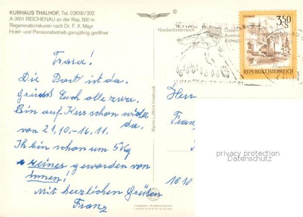 Reichenau Rax Kurhotel Thalhof Fliegeraufnahme – Bild 2
