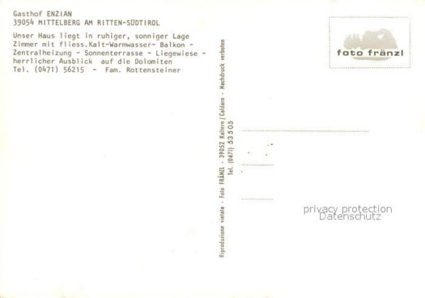 Mittelberg Ritten Gasthof Enzian Landschaftspanorama Dolo – Bild 2