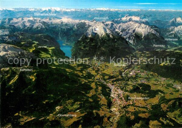 Berchtesgaden Panoramakarte Fliegeraufnahme
