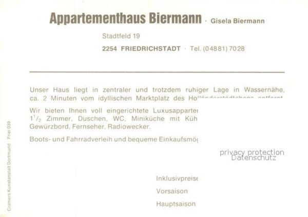 Friedrichstadt Eider Appartementhaus Biermann – Bild 2