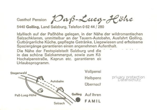 Golling Salzach Gasthof Pension Paß Lueg Höhe – Bild 2