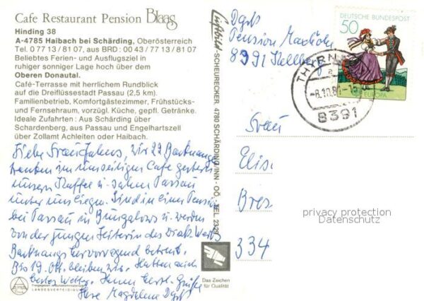 Haibach Schaerding Cafe Restaurant Pension Burg – Bild 2