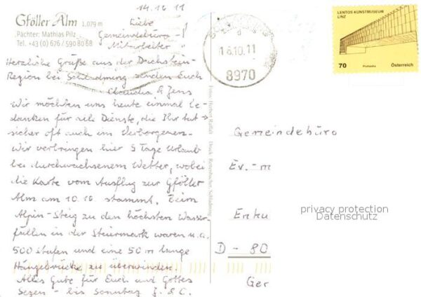 Schladming Obersteiermark Gföller Alm Alpin Steig Wilde Wasser – Bild 2
