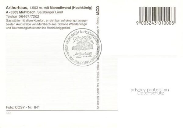 Muehlbach Hochkoenig Arthurhaus Manndlwand – Bild 2