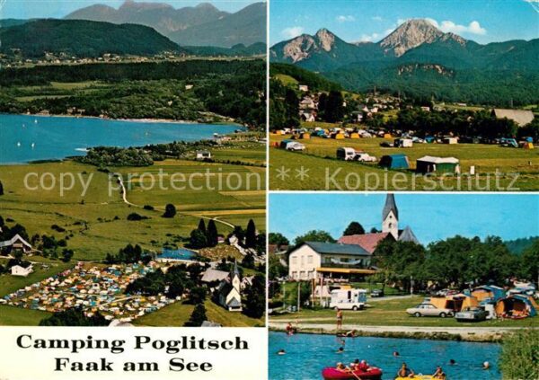 Faak am See Finkenstein Fliegeraufnahme Camping Restaurant Pogl