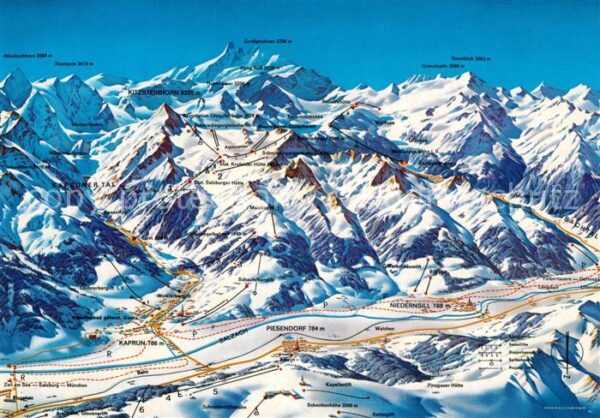 Kaprun Panoramakarte Winter Loipenplan Bergbah