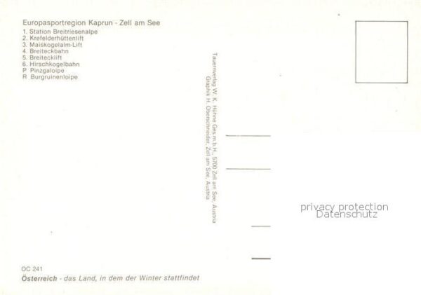 Kaprun Panoramakarte Winter Loipenplan Bergbah – Bild 2