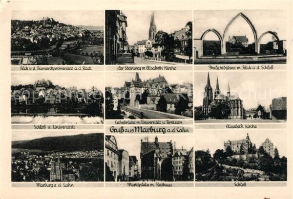 Marburg Lahn Stadtblick Steinweg Elisabeth Kirche Fr