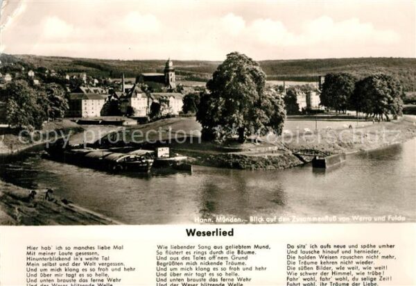 Hann. Muenden Fliegeraufnahme Zusammenfluss von Werra
