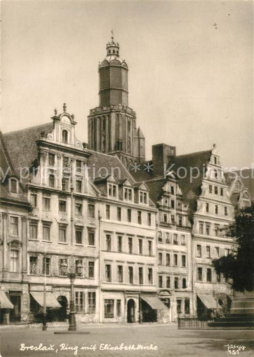 Breslau Niederschlesien Ring mit Elisabethkirche