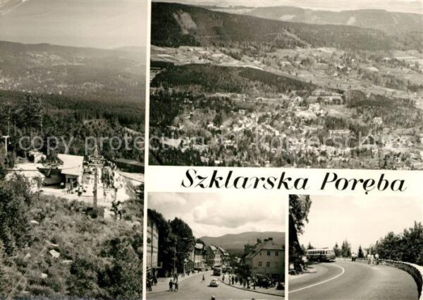 Szklarska Poreba Seilbahn Panorama Strassenpartie