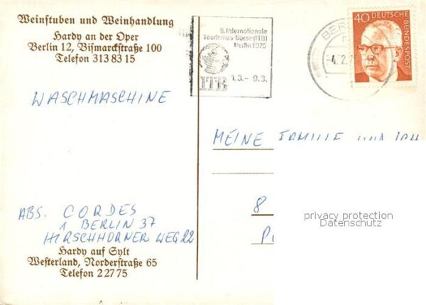 Berlin Weinstuben und Weinhandlung Hardy an de – Bild 2