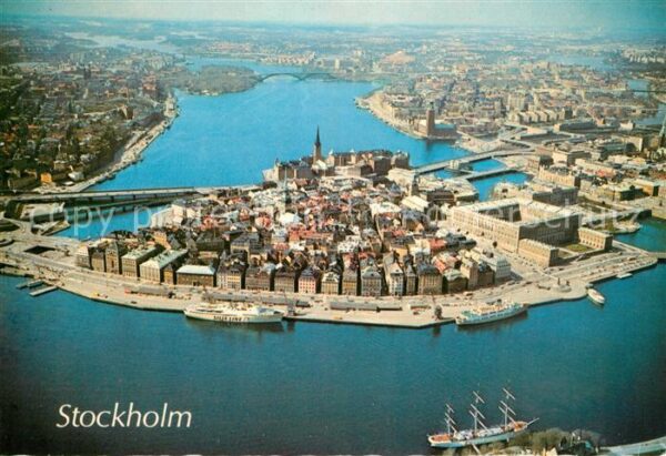 Stockholm Flygbild med Gamla Stan Slottet och Sta