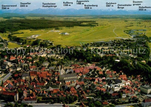 Kaufbeuren Fliegeraufnahme mit Tiroler und Allgäue