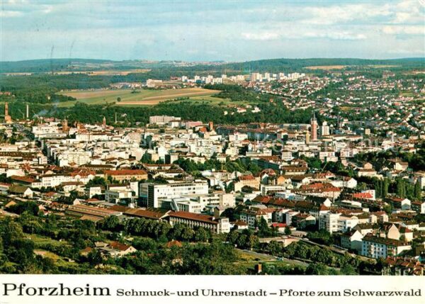 Pforzheim Blick vom Wallberg auf die Innenstadt
