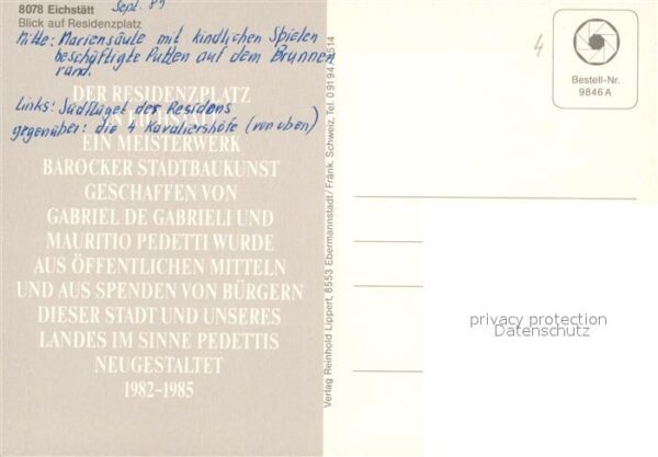 Eichstaett Oberbayern Residenzplatz Mariensäule – Bild 2