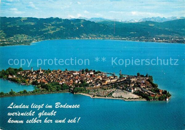 Lindau Bodensee Halbinsel mit Blick auf Bregenz und Vor