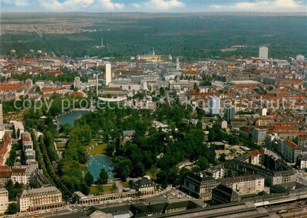 Karlsruhe Baden Blick über Stadtgarten und Zoo