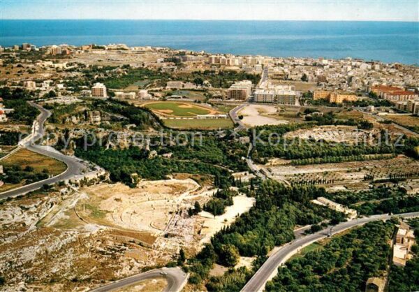 Siracusa Archäologischer Bezirk Fliegeraufnahme