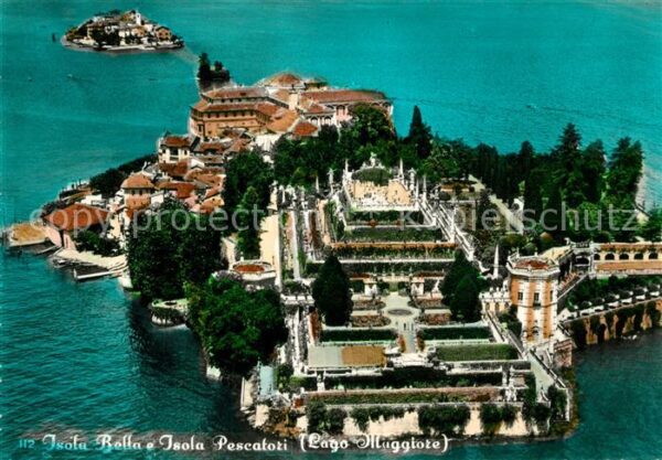 Isola Bella Lago Maggiore e Isola Pescatori veduta aerea