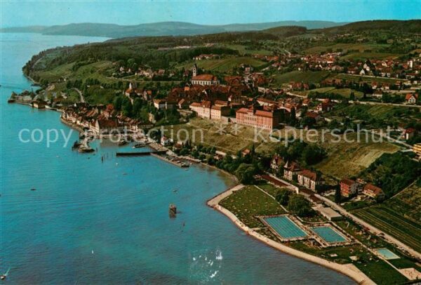 Meersburg Bodensee Freibad Hafen Fliegeraufnahme