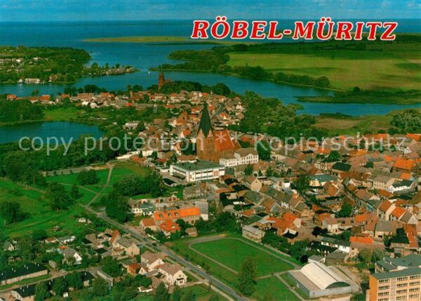 Roebel Mueritz Stadtansicht mit St Nikolei Kirche und