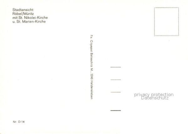 Roebel Mueritz Stadtansicht mit St Nikolei Kirche und – Bild 2
