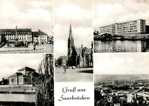 Saarbruecken Brunnen Johanniskirche Stadtpanorama Wo