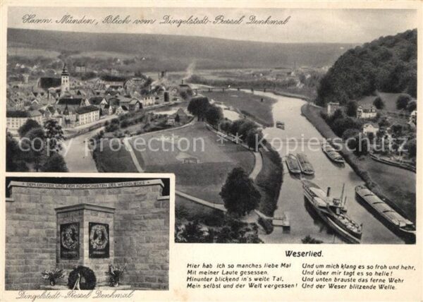 Hann. Muenden Zusammenfluss von Werra und Fulda zur W