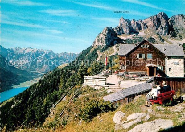 Erfurterhuette Berghütte mit Rotspitze Rofangebirge Al