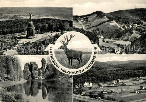 Holzhausen-Externsteine Landschaftspanorama Hirsch Hermannsdenk