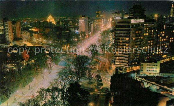 Mexico City Hotel Continental Hilton Vista nocturna