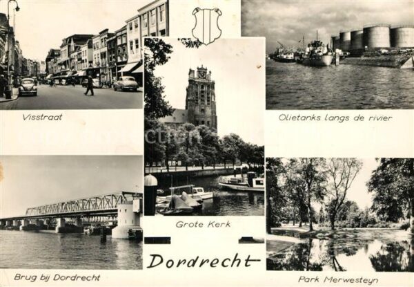 Dordrecht Visstraat Grote Kerk Olietanks langs de