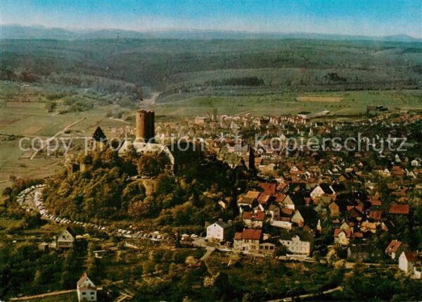Giessen Lahn Fliegeraufnahme mit Burg Gleiberg