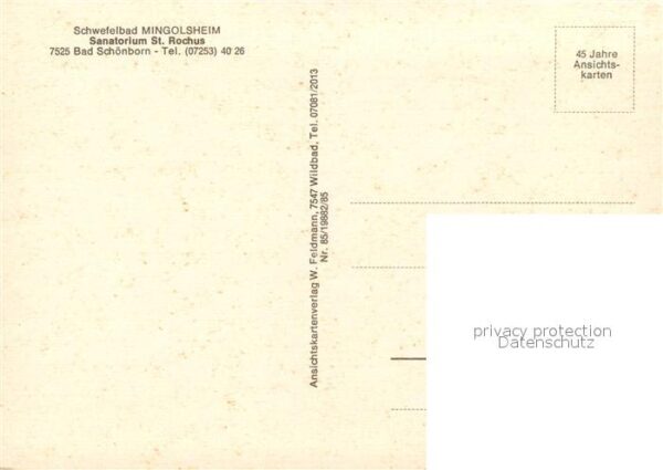 Bad Schoenborn Schwefelbad Mingolsheim Sanatorium St R – Bild 2