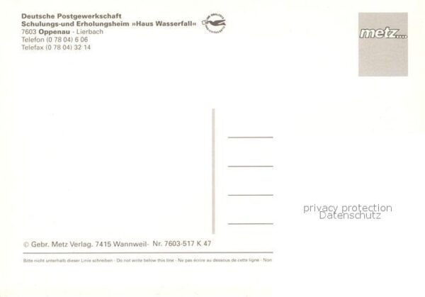 Oppenau Haus Wasserfall Deutsche Postgewerkscha – Bild 2