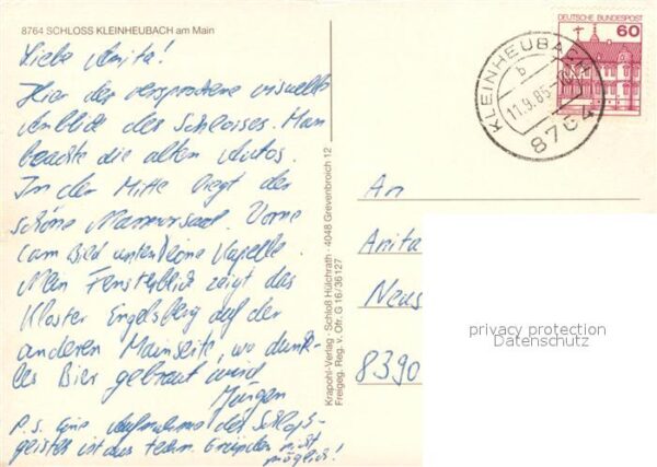 Kleinheubach Schloss Kleinheubach Fliegeraufnahme – Bild 2