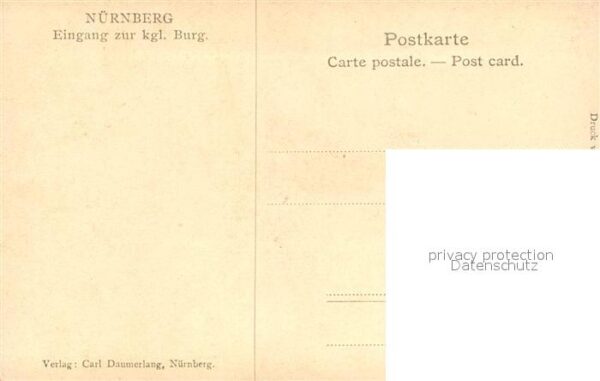 Nuernberg Burgeingang Mondschein Künstlerkarte – Bild 2