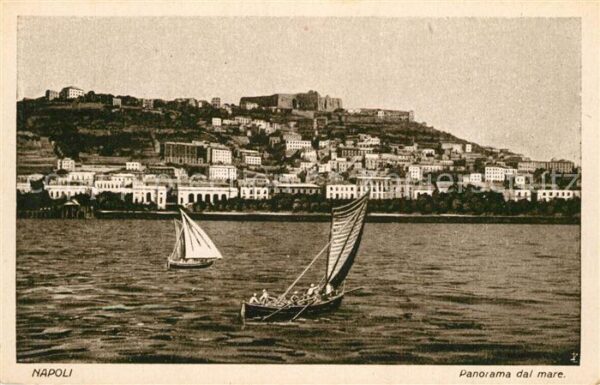 Napoli Neapel Meeresansicht Segelboote