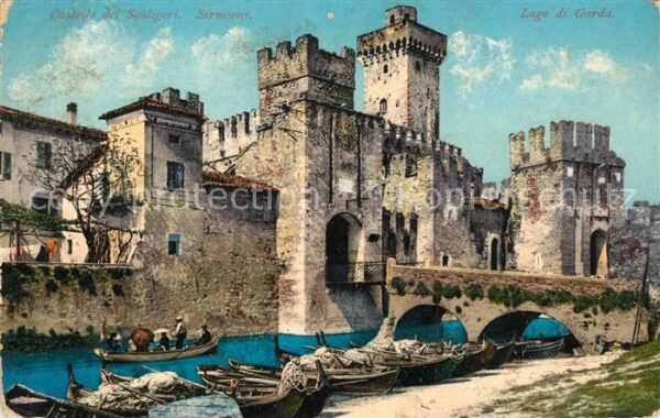Sirmione Lago di Garda Castello del Scaligeri Hafen