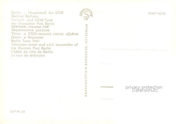 Berlin Berliner Rathaus Fernseh UKW Turm – Bild 2