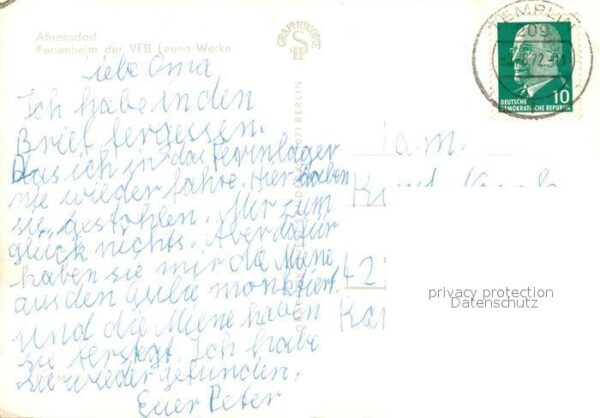 Ahrensdorf Templin Ferienheim VEB Leuna Werke – Bild 2