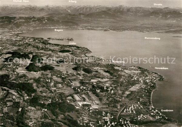 Bodensee Region Fliegeraufnahme Bayrisches Ufer Wasserb
