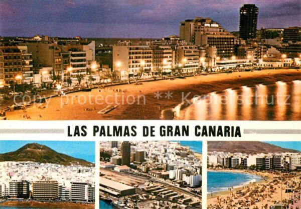 Las Palmas Gran Canaria Hotelanlagen Nachtaufnahme Strand