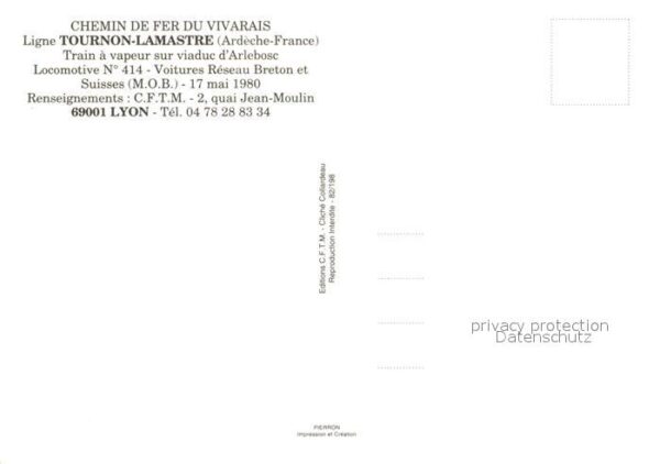 Lokomotive Chemin de Fer du Vivarais Viaduc d_Arle – Bild 2
