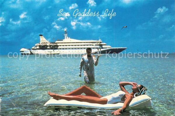 Schiffe Ships Navires Cunard Sea Goddess Schiffskellner