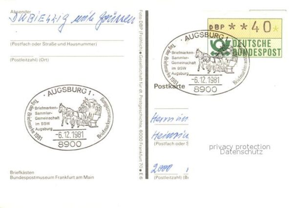 Briefkasten Reichspost 1896 Württemberg 1877 – Bild 2