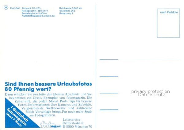 Flugzeuge Zivil Condor Airbus A 310-203 – Bild 2